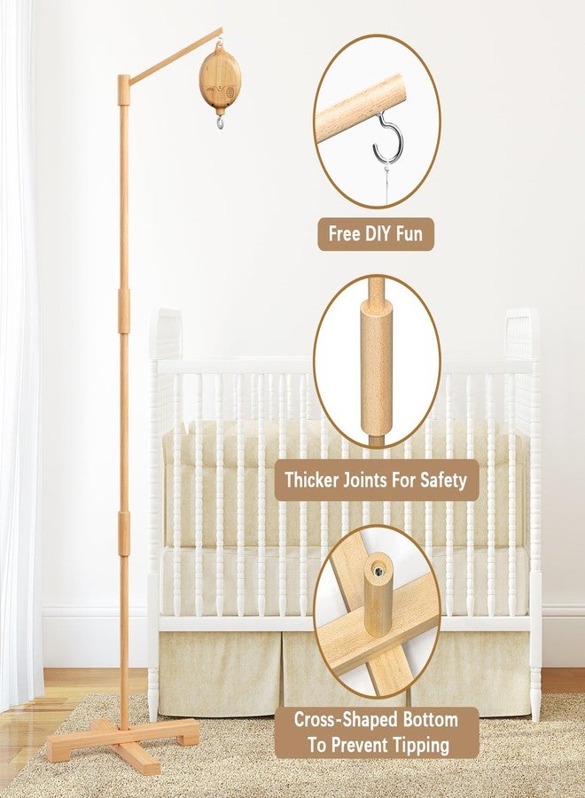 FEISIKE Baby Crib Mobile Arm with Music Box Spin Motor, 57.4 Inch Mobile Arm for Crib Wooden Nursery Decor Hanger Holder for DIY Mobile - Image 5